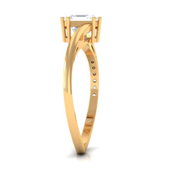 1.75 CT Asscher Cut Solitaire Zircon Bypass Engagement Ring