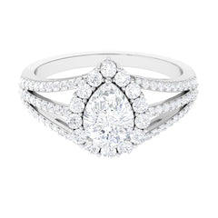 Pear Cut Zircon Statement Engagement Ring