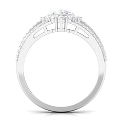 Pear Cut Zircon Statement Engagement Ring