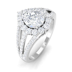 Pear Cut Zircon Statement Engagement Ring