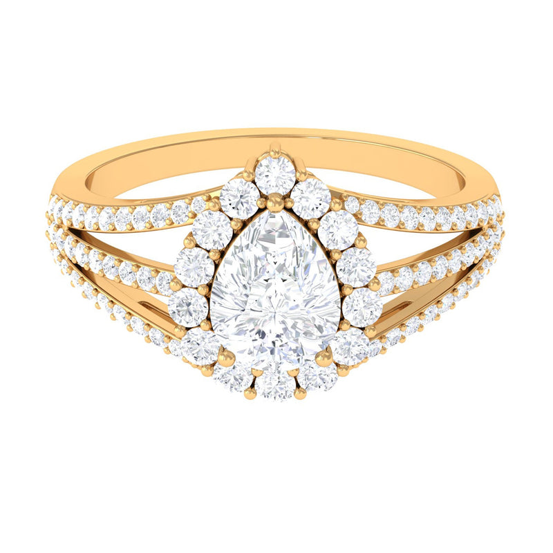 Pear Cut Zircon Statement Engagement Ring