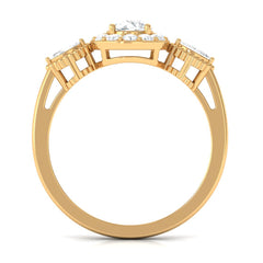 Classic Round Zircon Engagement Ring in Gold