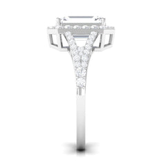 5 CT Split Shank Octagon Cut Zircon Statement Engagement Ring