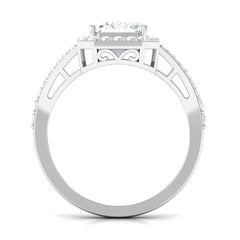 5 CT Split Shank Octagon Cut Zircon Statement Engagement Ring