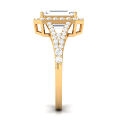 5 CT Split Shank Octagon Cut Zircon Statement Engagement Ring