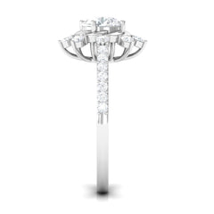1.75 CT Round Zircon Designer Engagement Ring in Gold