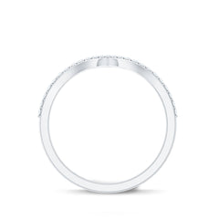 Moissanite Chevron Wedding Ring with Certificate