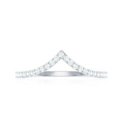 Moissanite Chevron Wedding Ring with Certificate