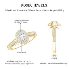 Vintage Inspired Lab Grown Diamond Double Halo Engagement Ring