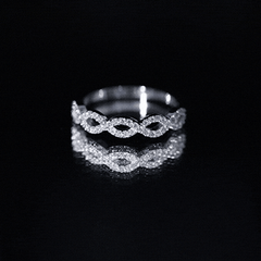 Pave Set Lab Grown Diamond Infinity Wedding Band