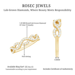 Pave Set Lab Grown Diamond Infinity Wedding Band