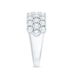 3 Row Lab Grown Diamond Wide Wedding Band with Certificate