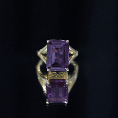 8 Carat Lab Grown Alexandrite Emerald Cut Engagement Ring