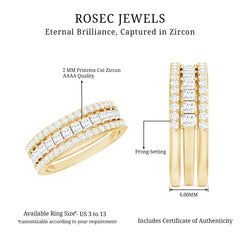 Zircon Stackable Band Ring Set of 3