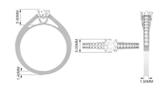 Natural Diamond Promise Ring with Hidden Heart