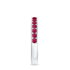 Natural Ruby Half Eternity Anniversary Ring in Channel Set