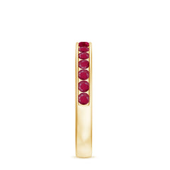 Natural Ruby Half Eternity Anniversary Ring in Channel Set