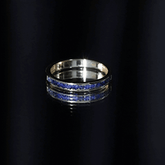 1/2 CT Channel Set Blue Sapphire Half Eternity Ring for Women