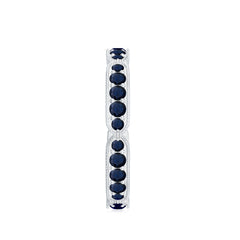 Blue Sapphire Eternity Ring with Milgrain Detailing