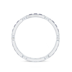 Blue Sapphire Eternity Ring with Milgrain Detailing