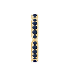 Blue Sapphire Eternity Ring with Milgrain Detailing