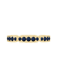 Blue Sapphire Eternity Ring with Milgrain Detailing