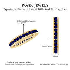 1.50 CT Blue Sapphire Full Eternity band Ring