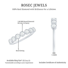 Certified Diamond Anniversary Band in Bezel Setting