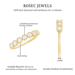 Certified Diamond Anniversary Band in Bezel Setting