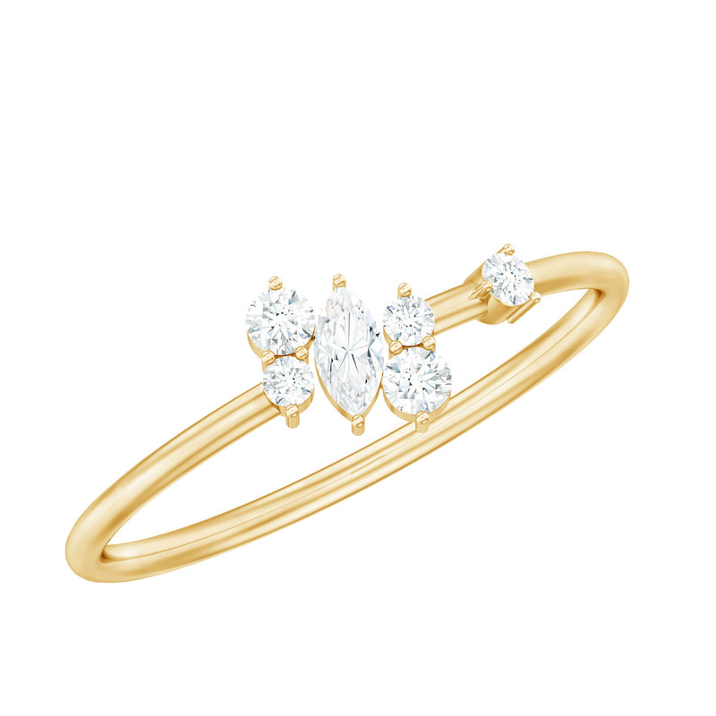 Natural Diamond Cluster Promise Ring for Her