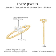Natural Diamond Cluster Promise Ring for Her