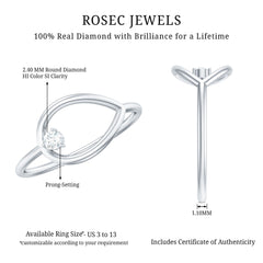 Diamond Open Teardrop Ring in Prong Setting