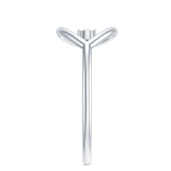 Diamond Open Teardrop Ring in Prong Setting