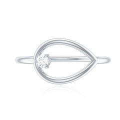 Diamond Open Teardrop Ring in Prong Setting