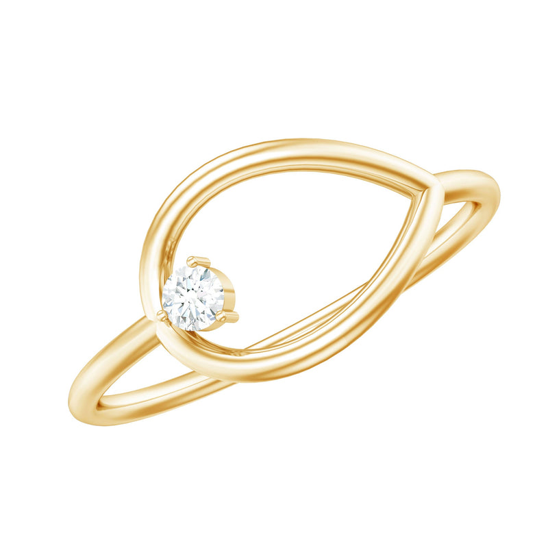 Diamond Open Teardrop Ring in Prong Setting