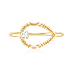 Diamond Open Teardrop Ring in Prong Setting