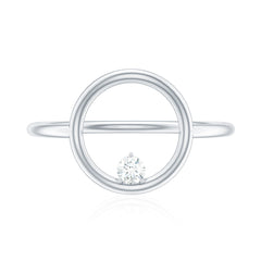 Certified Diamond Open Circle Ring for Women