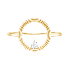 Certified Diamond Open Circle Ring for Women