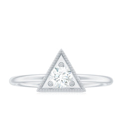 Natural Diamond Dainty Triangle Promise Ring
