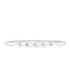 Baguette Cut Diamond Stackable Ring in Bar Setting