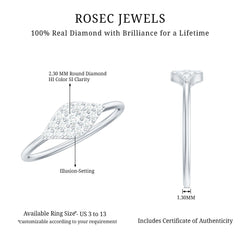 Certified Diamond Cluster Ring in Illusion Setting