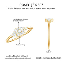 Certified Diamond Cluster Ring in Illusion Setting