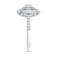 Moissanite Statement Engagement Ring with Milgrain Detailing