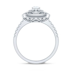 Moissanite Statement Engagement Ring with Milgrain Detailing