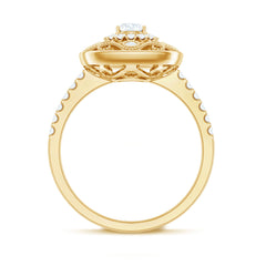 Moissanite Statement Engagement Ring with Milgrain Detailing