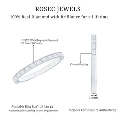 Baguette Diamond Half Eternity Stackable Ring in Channel Setting