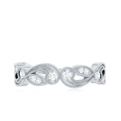 Diamond Band Ring with Milgrain Details