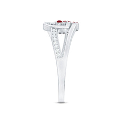Natural Ruby Double Heart Promise Ring for Women