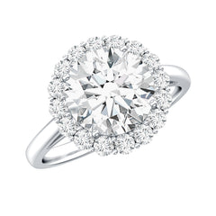 Classic Round Cut Moissanite Big Engagement Ring