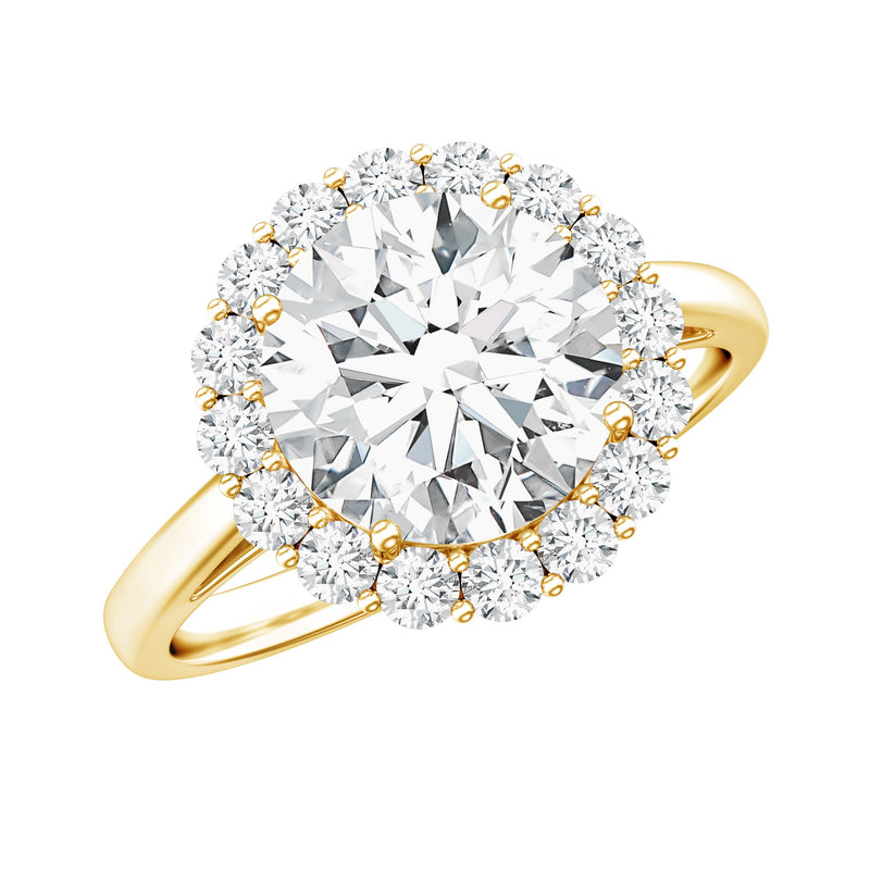 Classic Round Cut Moissanite Big Engagement Ring